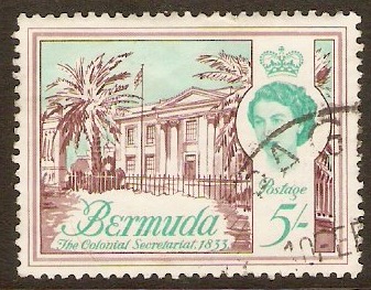 Bermuda 1962 5s Brown-purple and blue-green. SG177. - Click Image to Close